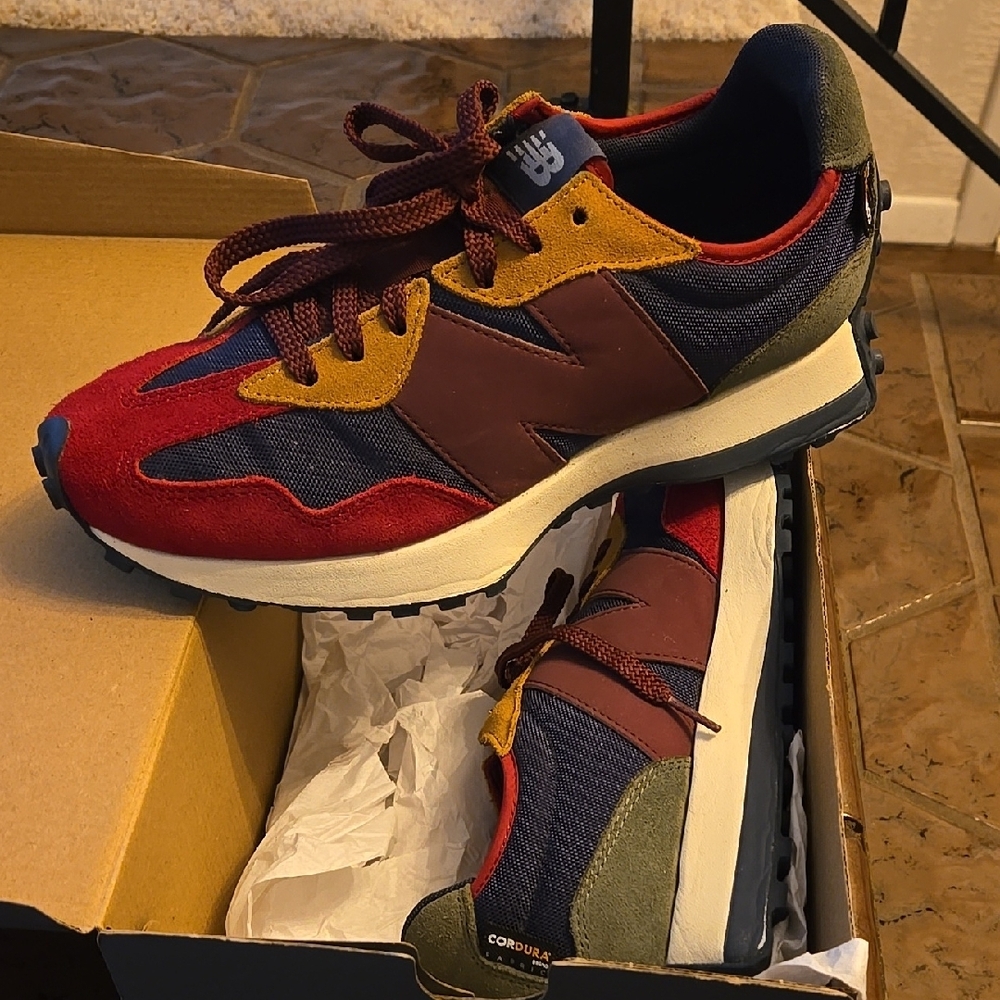 New Balance Red and Blue Sneakers with Chunky Sole